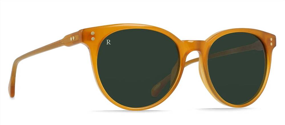 NEW RAEN OPTICS women's norie s091 round sunglasses in honey bottle green